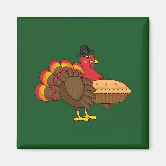 カボチャ・パイ感謝祭でかわいいトルコ マグネット (正面)