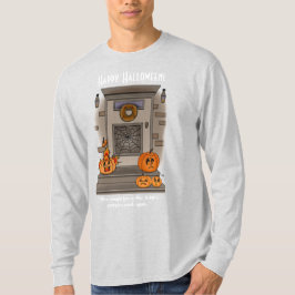 カボチャ・パッチのメンズブラック長袖Tシャツ Tシャツ