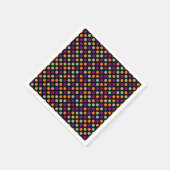 カボチャ、パープル、グリーンとブラックの水玉模様紙 スタンダードカクテルナプキン (角)