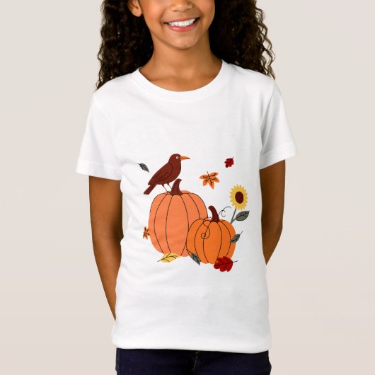 カボチャ, ヒマワリ, カニ Tシャツ (正面)