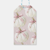 カボチャ&ピンクボウ赤ちゃんシャワーありがとうラベル ギフトタグ (裏面)