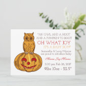 カボチャ・フクロウ&ギンガムこれは男の赤ちゃん発表 案内状 (スタンド正面)