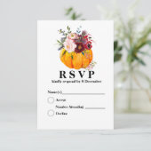 カボチャ、フローラ、秋3.5インチx 5インチレスポンスカード 出欠カード (スタンド正面)