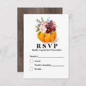 カボチャ、フローラ、秋3.5インチx 5インチレスポンスカード 出欠カード (正面/裏面)