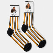 カボチャ、プレイス、ストライプ ソックス (右)