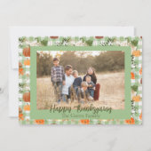 カボチャ・プレイド感謝祭の写真ホリデーカード シーズンカード (正面)