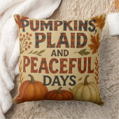 カボチャ、プレイド&平和日 クッション (ブランケット)