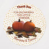 カボチャ、ベビーシャワー、メッセージカード、リトルカボチャ ラベル (デザイン2)