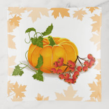 カボチャ、ベリーと葉秋感謝祭