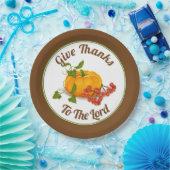 カボチャ、ベリーと葉秋感謝祭 ペーパープレート (パーティー)