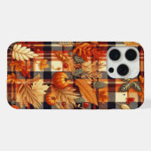 カボチャ メープルリーフ オートムンプレイド iPhoneケース (裏面横)