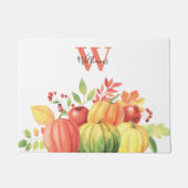 カボチャ・モノグラム名 ドアマット (正面)