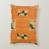 カボチャ：レトロ幾何三角形。 アクセントクッション (裏面(縦))