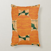 カボチャ：レトロ幾何三角形。 アクセントクッション (正面(垂直))