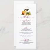 カボチャ&ワイン秋感謝祭お祝いメニュー メニュー (正面/裏面)