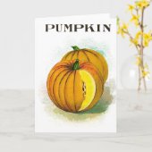 カボチャ-ヴィンテージの種の木枠のラベル カード (黄色い花)