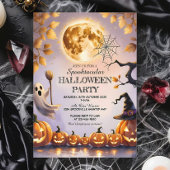 カボチャ、幽霊&フルムーン不気味ハローウィンパーティ 招待状