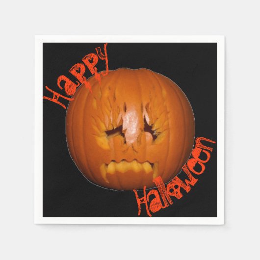 カボチャ、悲しい炎 スタンダードカクテルナプキン (正面)