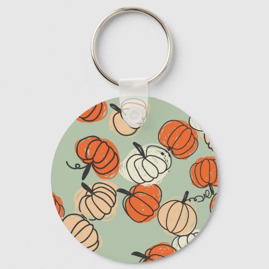 カボチャ：感謝継ぎ目のシームレスパターン。 キーホルダー (正面)