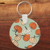 カボチャ：感謝継ぎ目のシームレスパターン。 キーホルダー (正面)