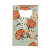 カボチャ:感謝継ぎ目のシームレスパターン。 クレジットカード栓抜き (裏面)