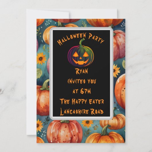 カボチャ 招待状 (正面)