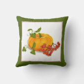 カボチャ、果実、緑の葉秋感謝祭 クッション (裏面)