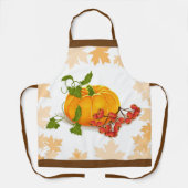 カボチャ、果実、茶色の縁ど秋感謝祭 エプロン (正面)