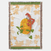 カボチャ、果実、葉秋縁ど感謝祭 スローブランケット (正面縦)