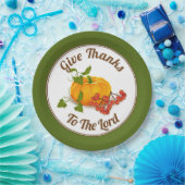 カボチャ、果実、葉紅葉感謝祭 ペーパープレート (パーティー)