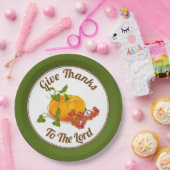 カボチャ、果実、葉紅葉感謝祭 ペーパープレート (パーティー)