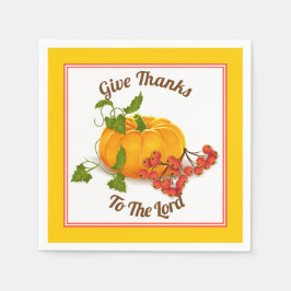 カボチャ、果実、葉黄色秋感謝祭 スタンダードカクテルナプキン