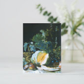 カボチャ、果物とガラス製品の感謝祭 シーズンポストカード (スタンド正面)