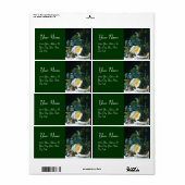 カボチャ、果物とガラス製品の感謝祭 ラベル (フルシート)