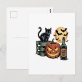 カボチャ 猫 ビール ハロウィン ポストカード (正面/裏面)