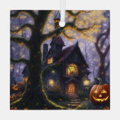 カボチャ/秋/秋/ハロウィーン ガラスオーナメント (裏面)