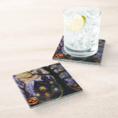 カボチャ/秋/秋/ハロウィーン ガラスコースター (アングル)