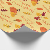 カボチャ&紅葉感謝祭シームレスギフト ラッピングペーパー (角)