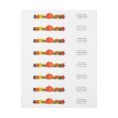 カボチャ、紅葉、アクロン感謝祭 ラップアラウンドラベル (シート)