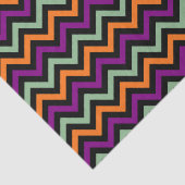 カボチャ、紫、緑、黒のシェブロンのストライプ 薄葉紙 (詳細)