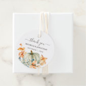 カボチャ&花模様イン紅葉結婚式の引き出物ラベル フェイバータグ (インサイチュ)