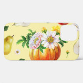カボチャ、菊：秋のフルーツイラストレーション。 Case-Mate iPhoneケース (裏面 (横))