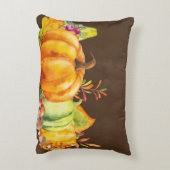 カボチャ、葉、葉の収穫 アクセントクッション (裏面(縦))