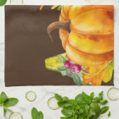 カボチャ、葉、葉の収穫 キッチンタオル (折り畳み)