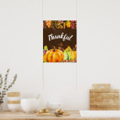 カボチャ、葉、葉を収穫する感謝 ポスター (キッチン)
