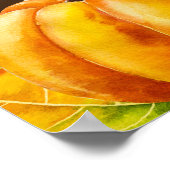 カボチャ、葉、葉を収穫する感謝 ポスター (角)