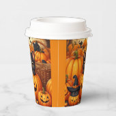 カボチャ、黒猫とこうもりハロウィン 紙コップ (右)