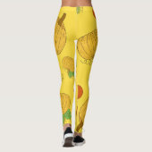 カボチャDoodle：手描きシームレス レギンス (裏面)