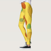カボチャDoodle：手描きシームレス レギンス (左)