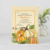 カボチャin水彩招待状 招待状 (スタンド正面)